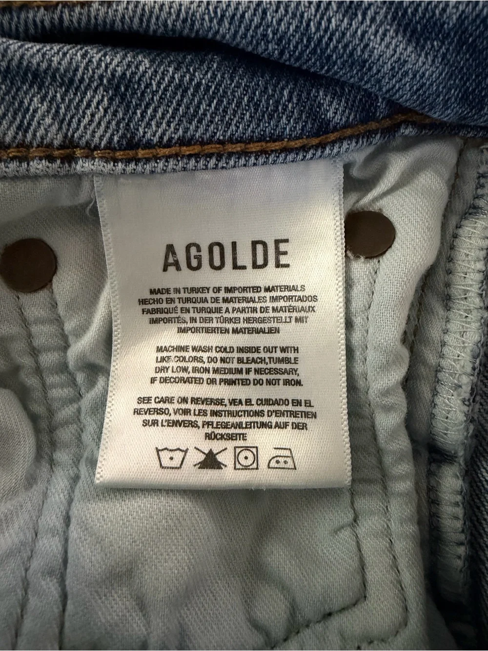 Light Wash Straight Leg Jeans - Agolde - Picture 6 of 6